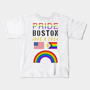 Pride Boston USA 2024 Kids T-Shirt